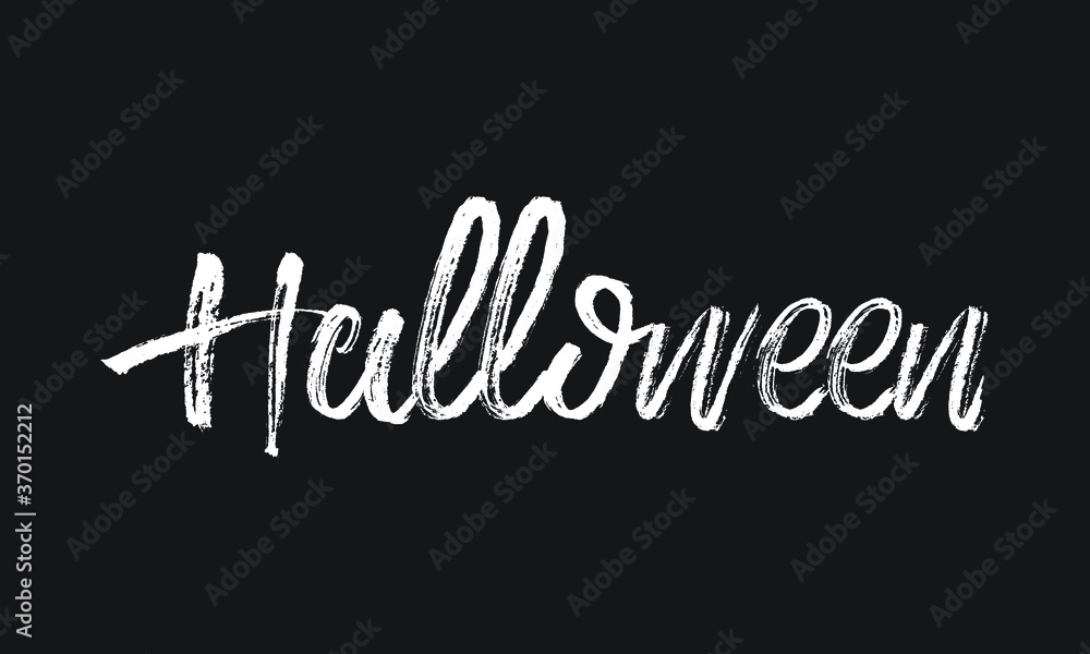 Obraz premium Halloween Chalk white text lettering retro typography and Calligraphy phrase isolated on the Black background 