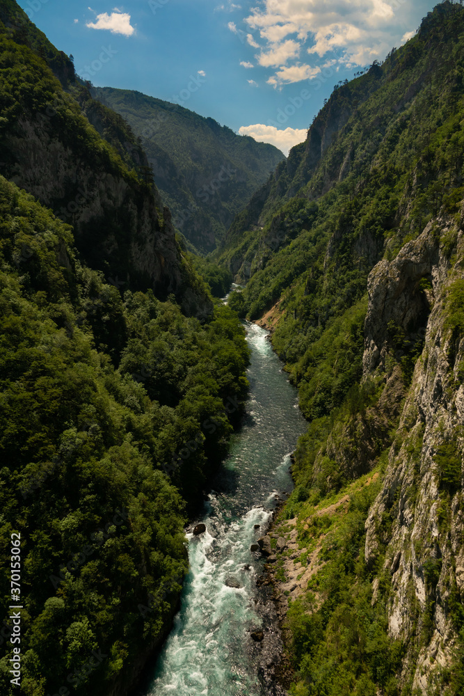Piva canyon with beautiful environment and river Piva canyon with beautiful environment and river
