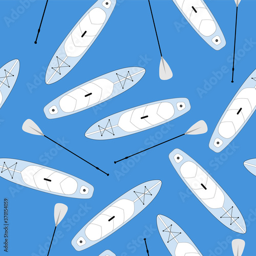 Sup board seamless pattern. Paddle board