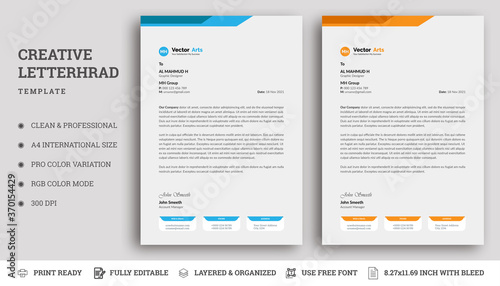 Creative & Clean business style print ready letterhead for your corporate business