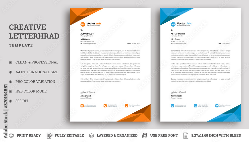Obraz premium Corporate Business Letterhead Template For Your Smart Business Project.