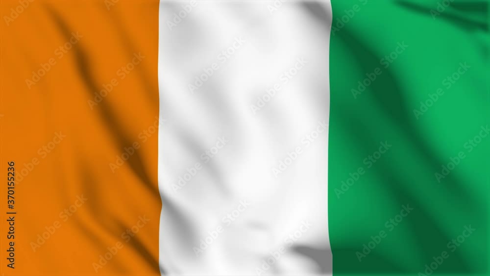 Waving flag loop. National flag of Ivory Coast Waving flag loop. National flag of Ivory Coast