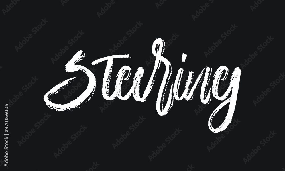 Staring Chalk white text lettering retro typography and Calligraphy phrase isolated on the Black background