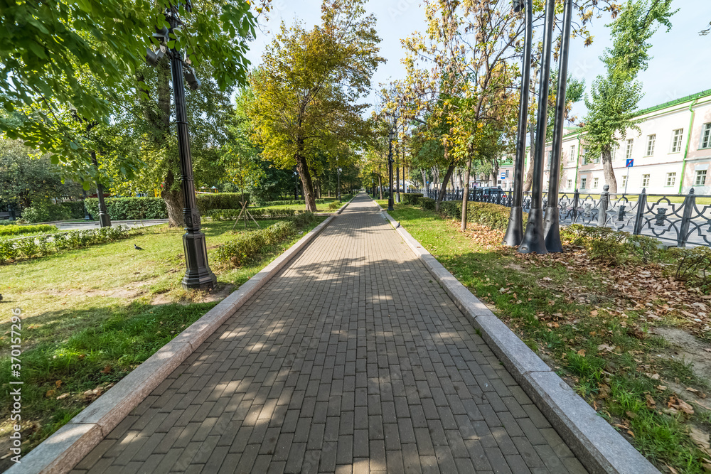 Summer Alley of Strastnoy Boulevard,  in Moscow.