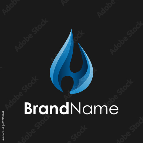 blue fire logo creative concept