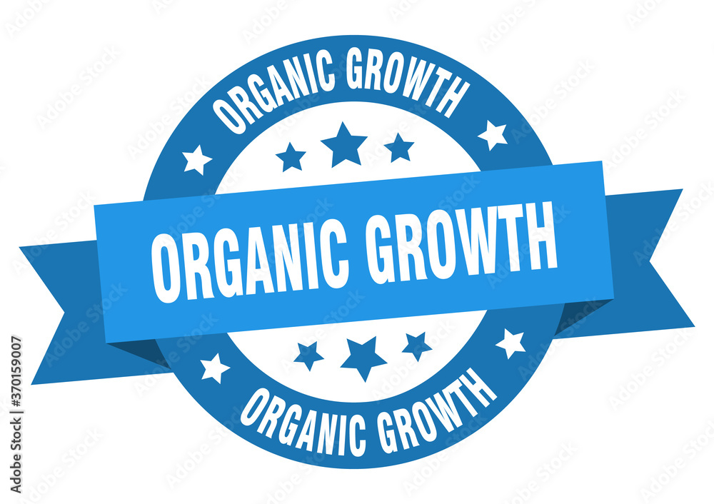 organic growth round ribbon isolated label. organic growth sign
