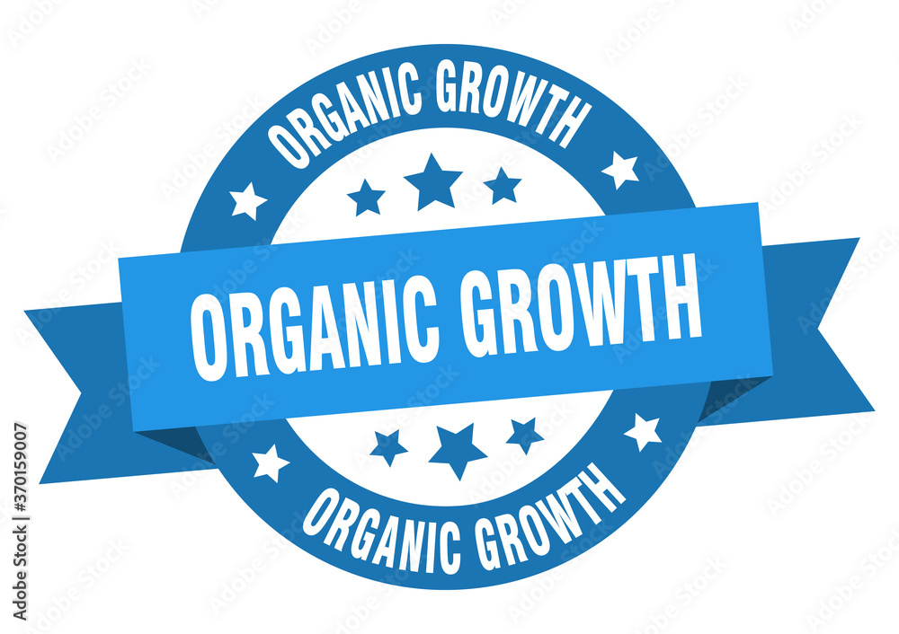 Obraz premium organic growth round ribbon isolated label. organic growth sign