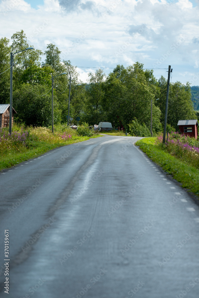 country road in the countryside, åre, jämtland, sverige country road in the countryside, åre, jämtland, sverige