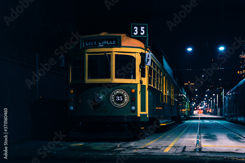 Melbourne Classic Tram at night 