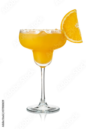 Orange Margarita cocktail isolated on white background