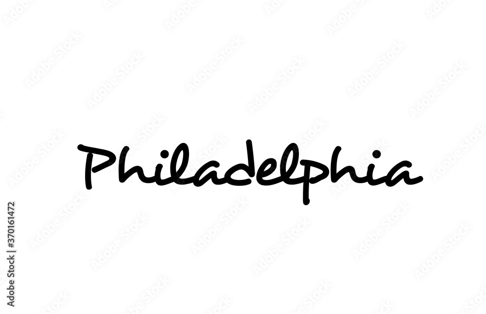 Philadelphia city handwritten word text hand lettering. Calligraphy text. Typography in black color