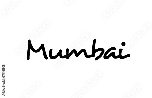Mumbai city handwritten word text hand lettering. Calligraphy text. Typography in black color