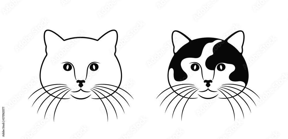 Fototapeta premium Cat head logo. Isolated cat head on white background