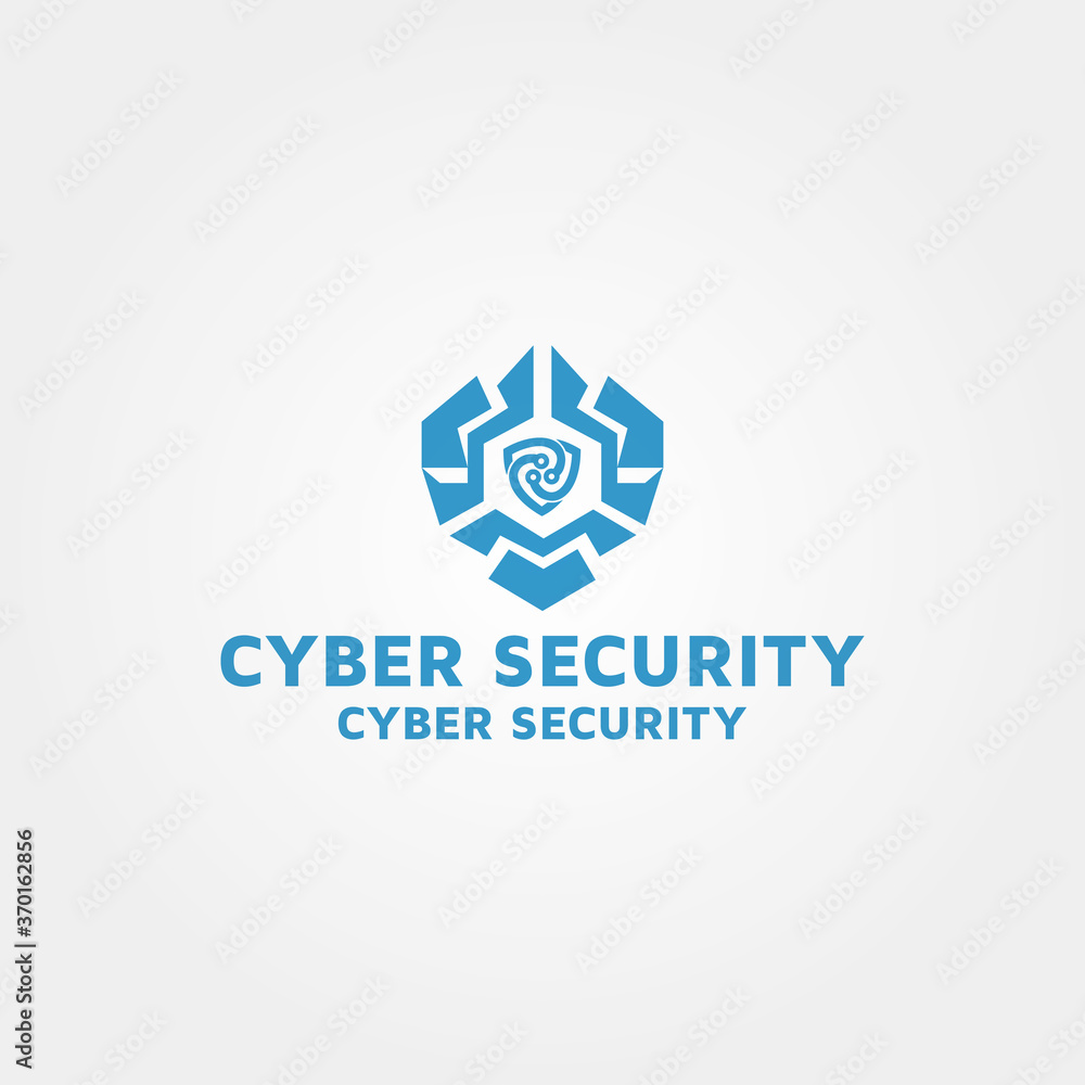 Fototapeta premium Cyber security logo design template idea and inspiration