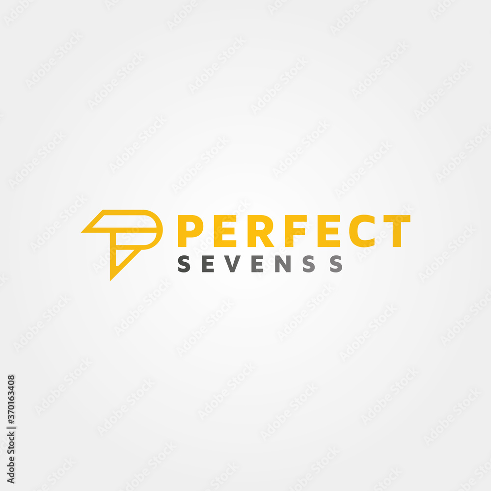 Perfect Sevens p7 logo design template idea Perfect Sevens p7 logo design template idea