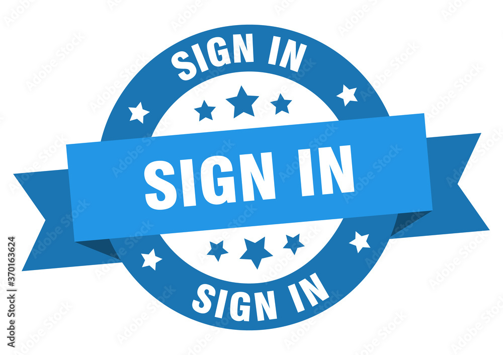 sign in round ribbon isolated label. sign in sign sign in round ribbon isolated label. sign in sign
