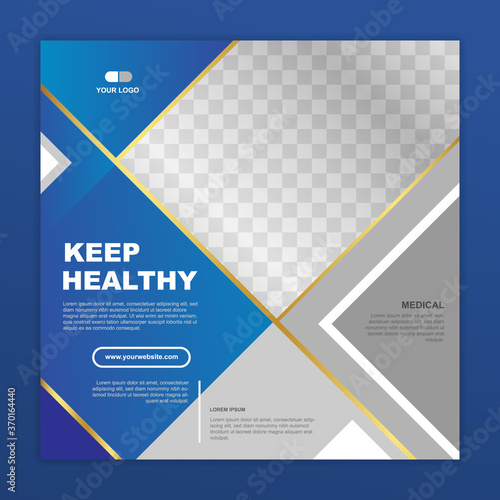 Stay healthy banner promotion template. - Vector.