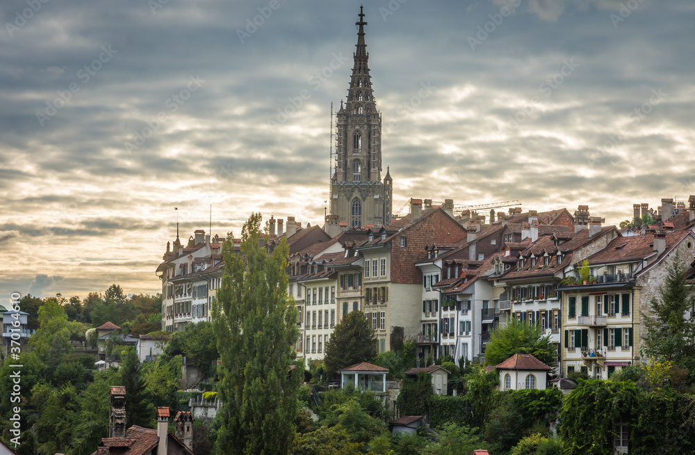 Bern Minster, tallest cathedral in Switzerland located in the old city of Bern