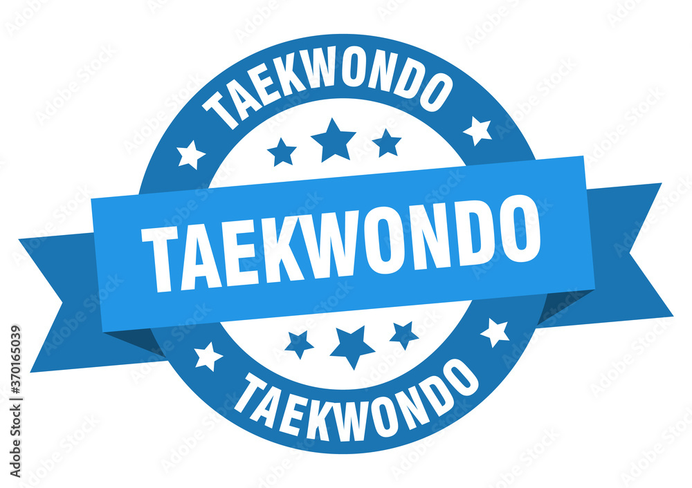 taekwondo round ribbon isolated label. taekwondo sign