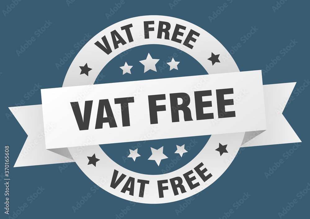 Fototapeta premium vat free round ribbon isolated label. vat free sign