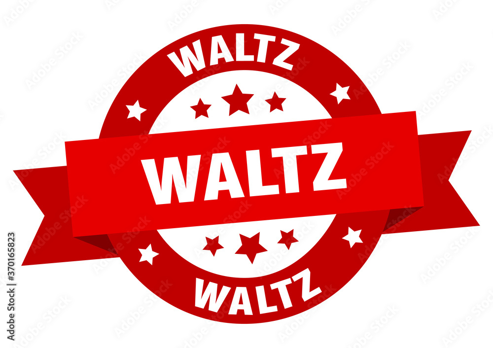 Obraz premium waltz round ribbon isolated label. waltz sign