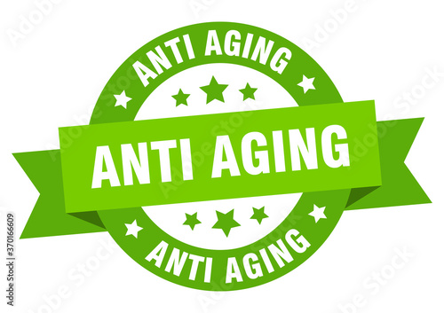 anti aging round ribbon isolated label. anti aging sign