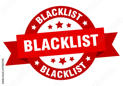 blacklist round ribbon isolated label. blacklist sign