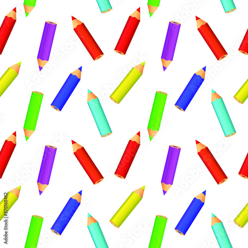 pattern, multi-colored pencils on a white background