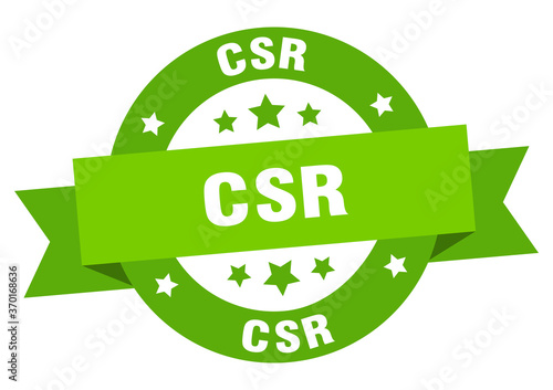 csr round ribbon isolated label. csr sign