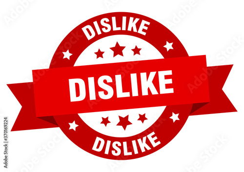 dislike round ribbon isolated label. dislike sign