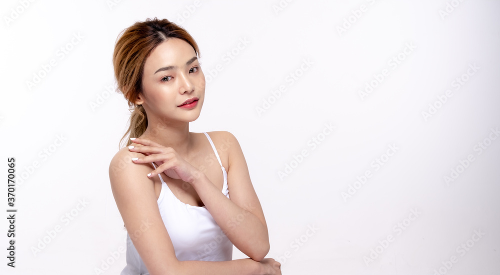 Healthy asian young beauty natural skin. beautiful girl makeup cosmetic model and spa concept Healthy asian young beauty natural skin. beautiful girl makeup cosmetic model and spa concept