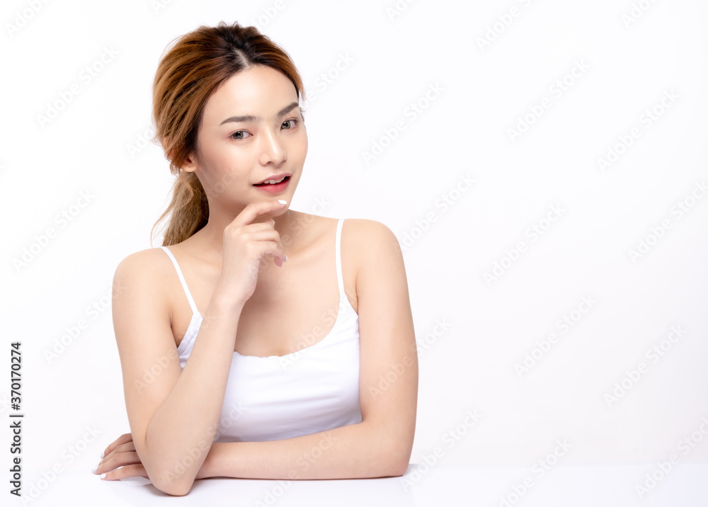 Healthy asian young beauty natural skin. beautiful girl makeup cosmetic model and spa concept Healthy asian young beauty natural skin. beautiful girl makeup cosmetic model and spa concept