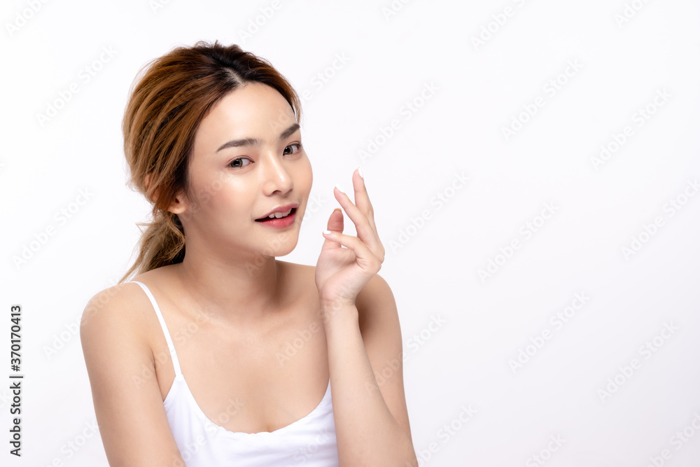 Healthy asian young beauty natural skin. beautiful girl makeup cosmetic model and spa concept Healthy asian young beauty natural skin. beautiful girl makeup cosmetic model and spa concept