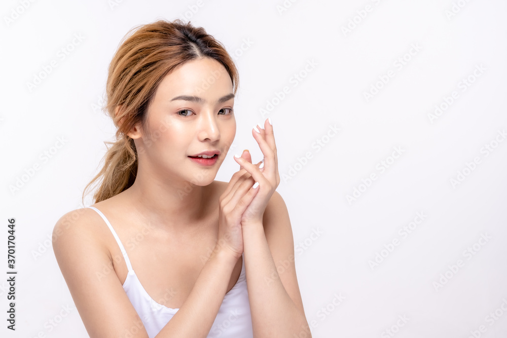 Healthy asian young beauty natural skin. beautiful girl makeup cosmetic model and spa concept Healthy asian young beauty natural skin. beautiful girl makeup cosmetic model and spa concept