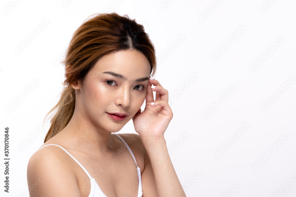 Healthy asian young beauty natural skin. beautiful girl makeup cosmetic model and spa concept Healthy asian young beauty natural skin. beautiful girl makeup cosmetic model and spa concept