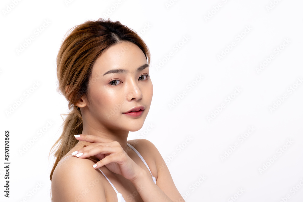 Healthy asian young beauty natural skin. beautiful girl makeup cosmetic model and spa concept Healthy asian young beauty natural skin. beautiful girl makeup cosmetic model and spa concept