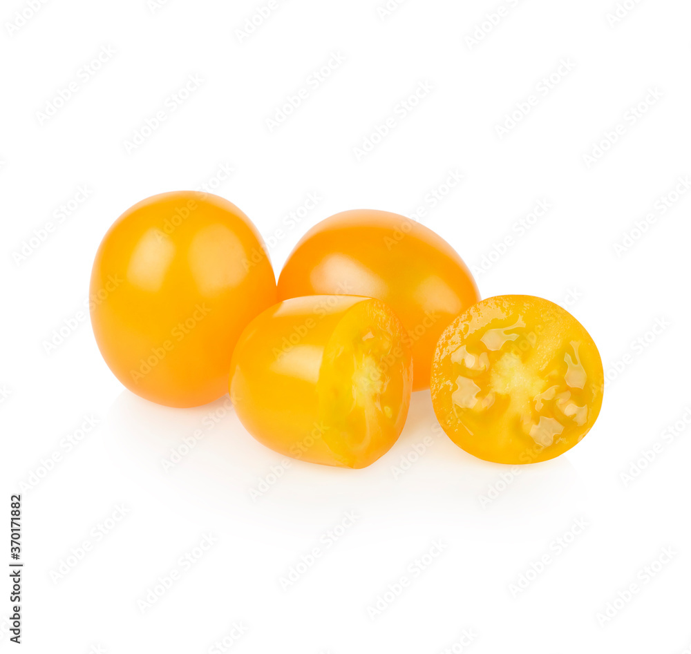 Yellow cherry Tomatoes isolated on white background Yellow cherry Tomatoes isolated on white background
