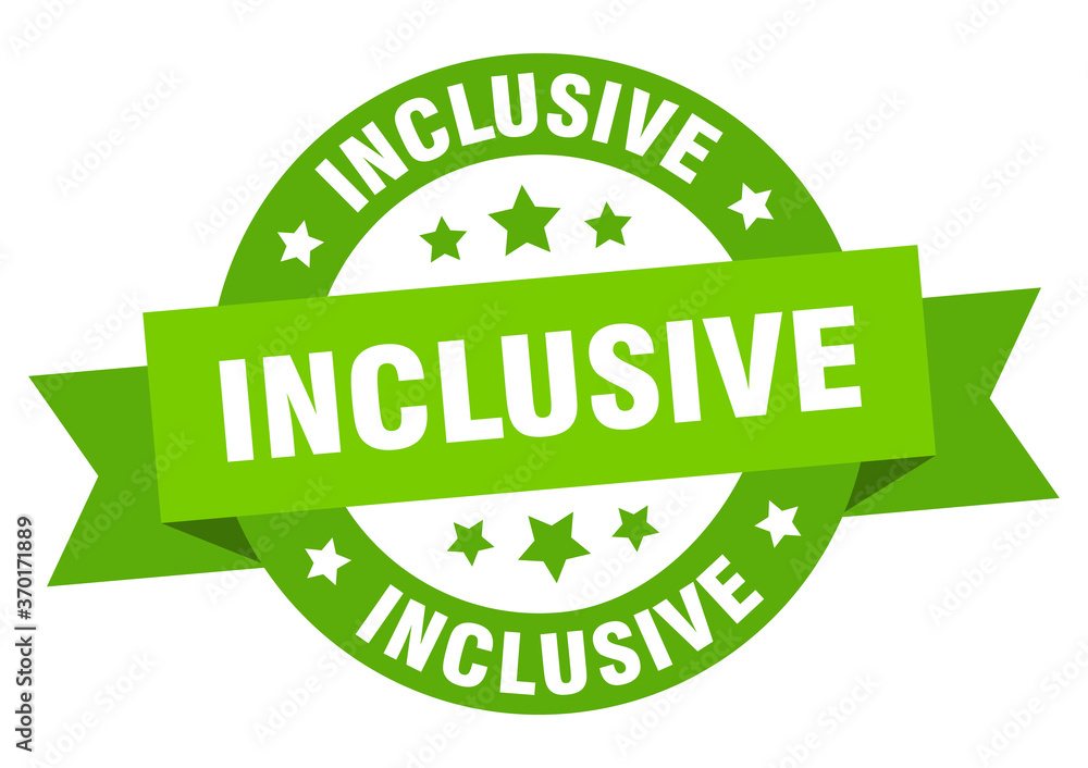 inclusive round ribbon isolated label. inclusive sign inclusive round ribbon isolated label. inclusive sign