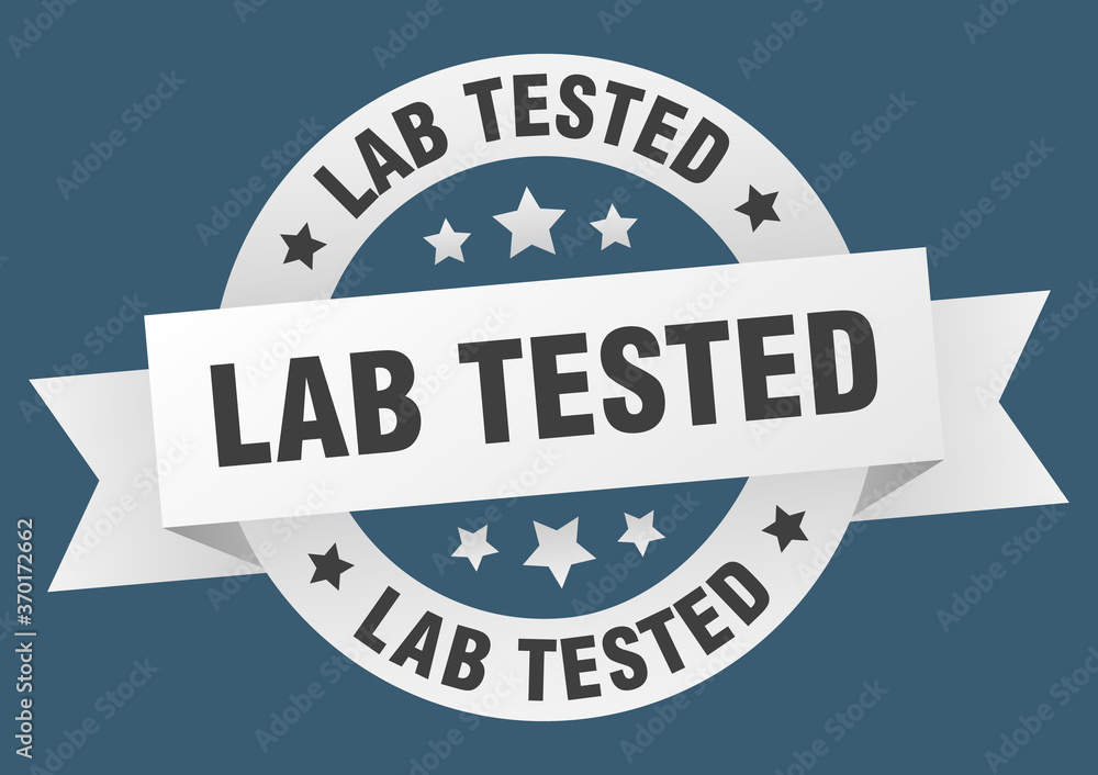 Fototapeta premium lab tested round ribbon isolated label. lab tested sign