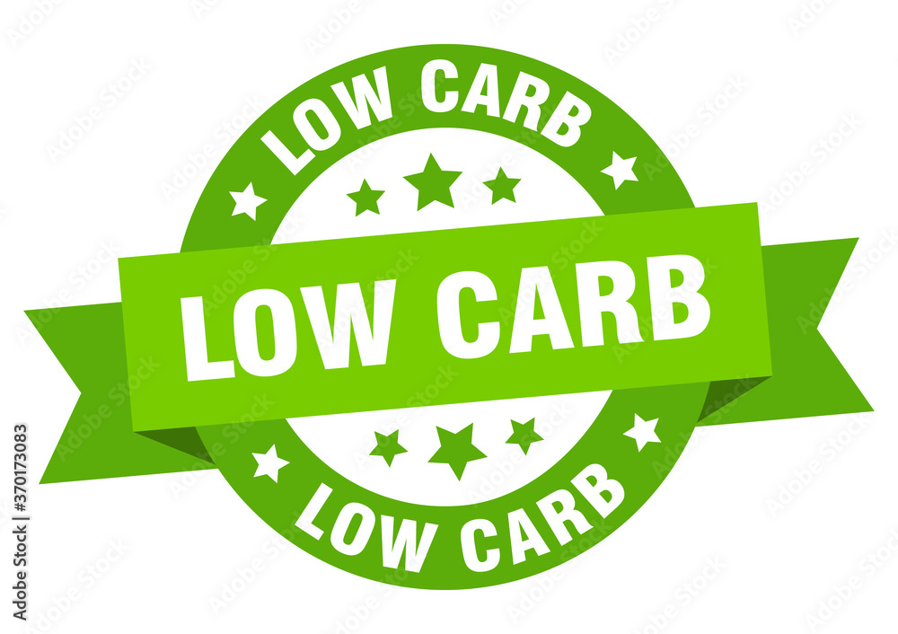 low carb round ribbon isolated label. low carb sign