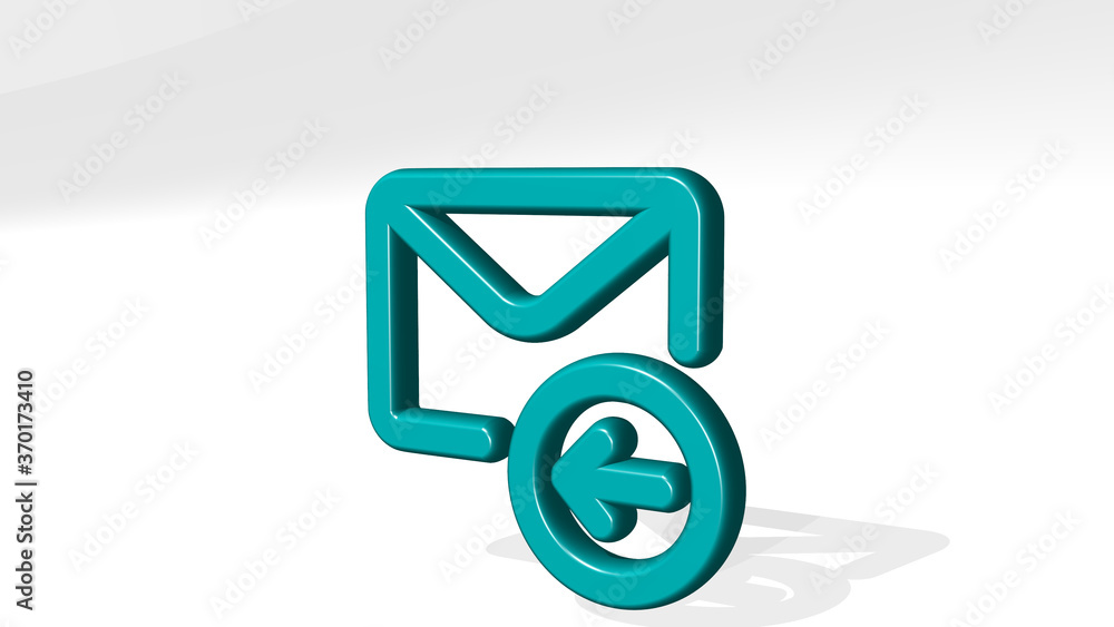 EMAIL ACTION REPLY from a perspective with the shadow. A thick sculpture made of metallic materials of 3D rendering. illustration and business EMAIL ACTION REPLY from a perspective with the shadow. A thick sculpture made of metallic materials of 3D rendering. illustration and business