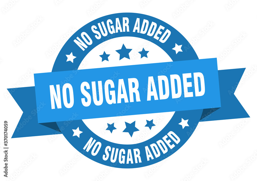 no sugar added round ribbon isolated label. no sugar added sign