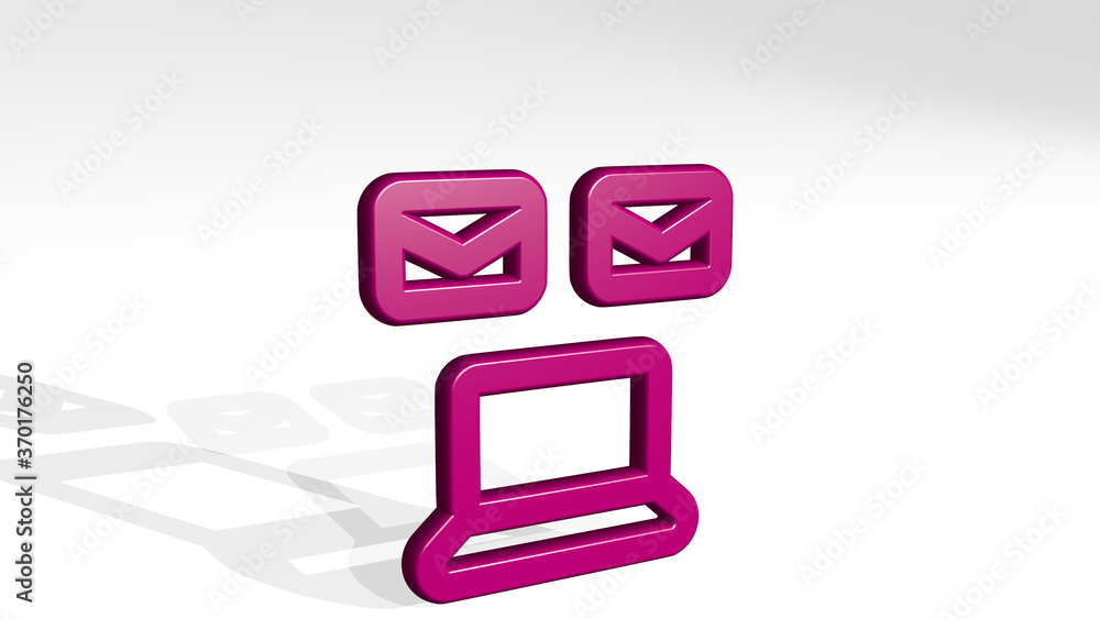 laptop announcement made by 3D illustration of a shiny metallic sculpture with the shadow on light background. computer and business laptop announcement made by 3D illustration of a shiny metallic sculpture with the shadow on light background. computer and business