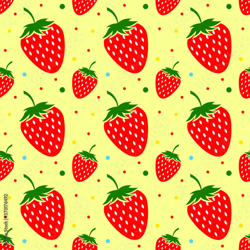 Seamles strawberry pattern, Vector illustration.