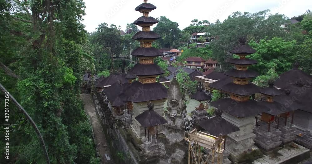 4K AERIAL FLY THROUGH TEMPLE TOWERS IN UBUD BALI INDONESIA 4K AERIAL FLY THROUGH TEMPLE TOWERS IN UBUD BALI INDONESIA