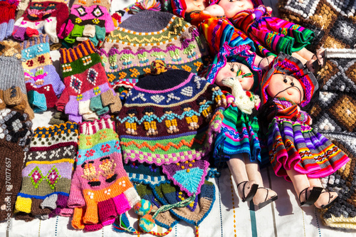 Handmade souvenirs from Lake Titicaca, Peru