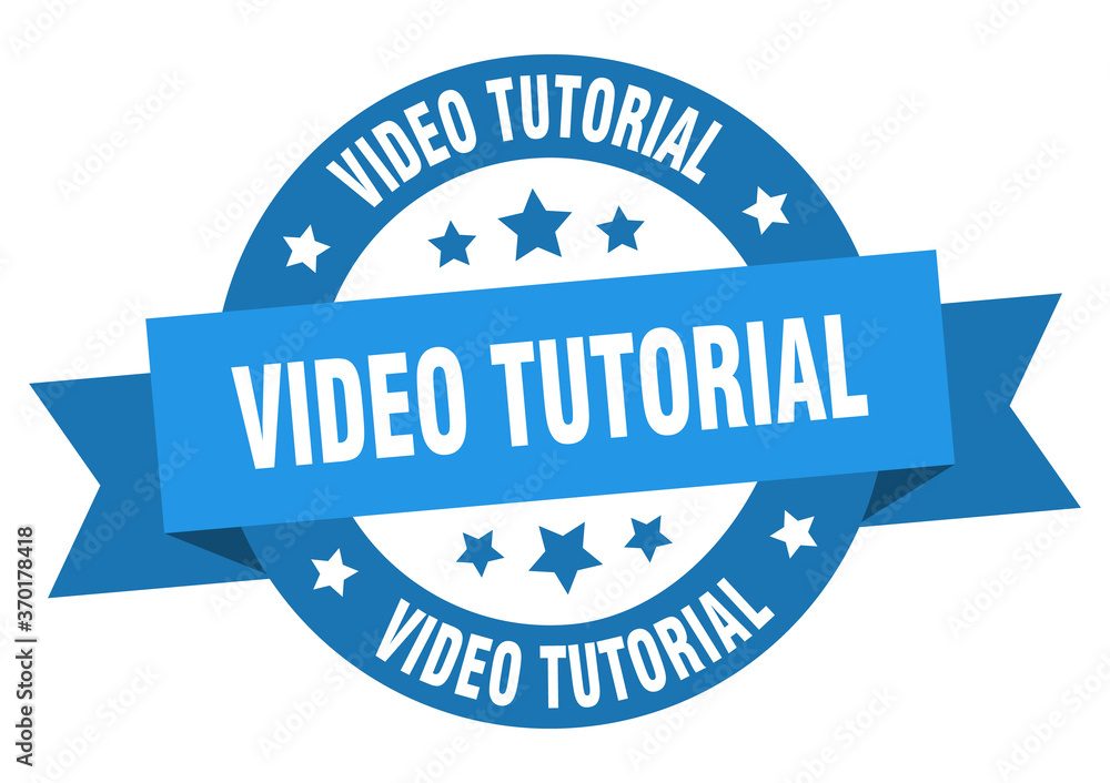 video tutorial round ribbon isolated label. video tutorial sign