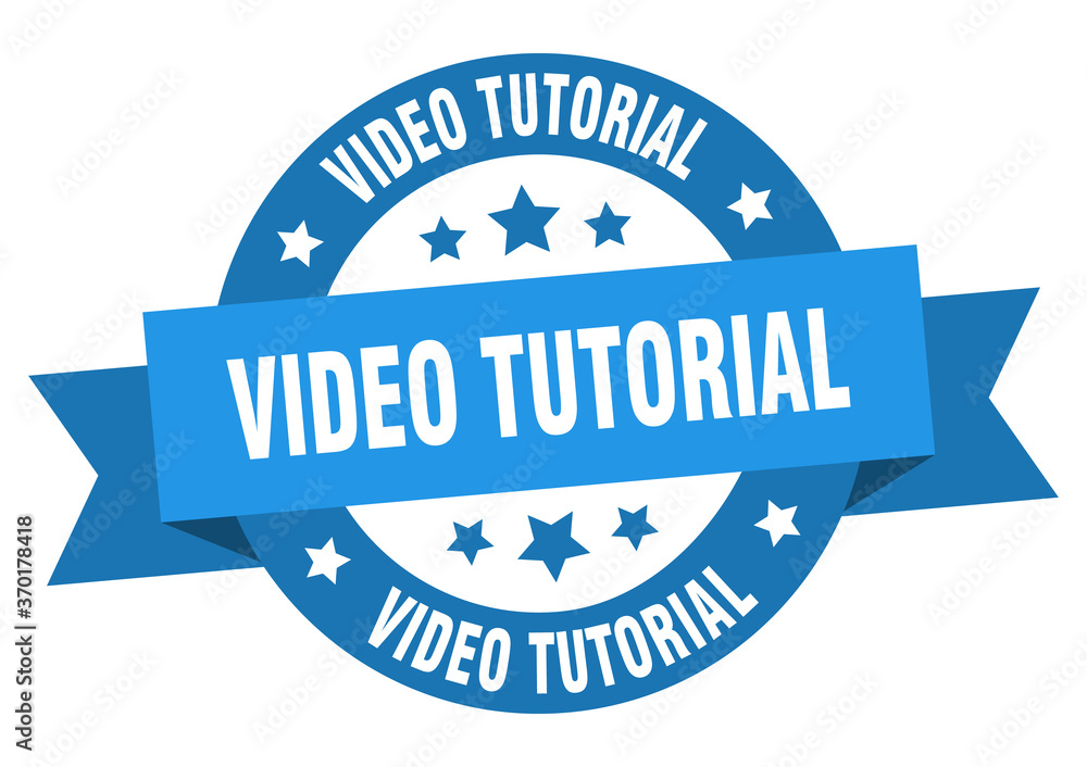 Obraz premium video tutorial round ribbon isolated label. video tutorial sign