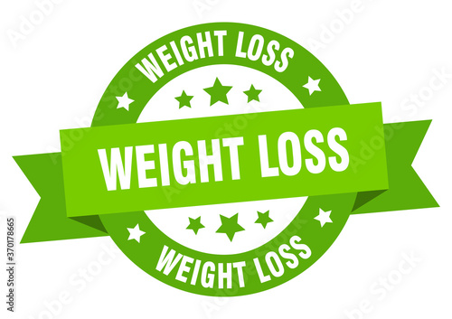 weight loss round ribbon isolated label. weight loss sign