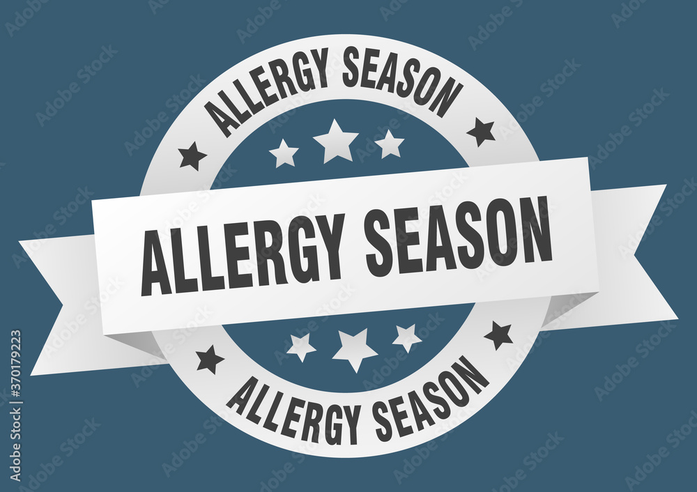 allergy season round ribbon isolated label. allergy season sign allergy season round ribbon isolated label. allergy season sign